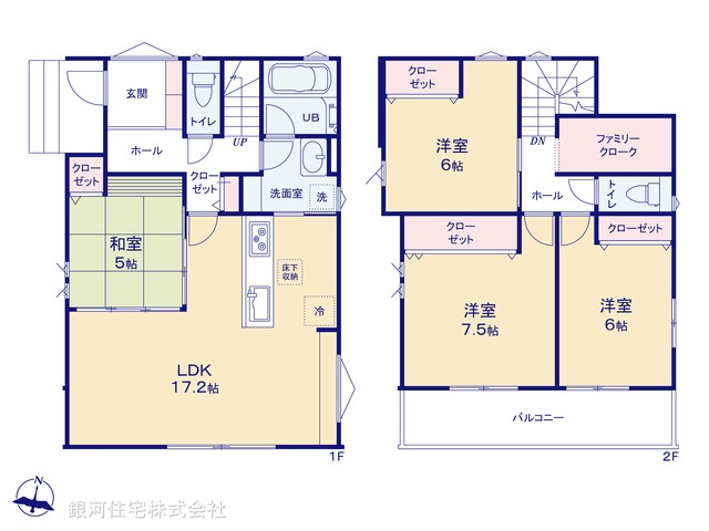 G00373789 千葉県市川市曽谷６丁目 新築一戸建て 5080万円【間取図】