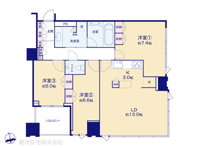 G00373808 東京都江東区豊洲３丁目 中古マンション 1億7500万円【間取図】