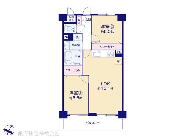 G00373825 埼玉県戸田市笹目４丁目 中古マンション 2199万円【間取図】