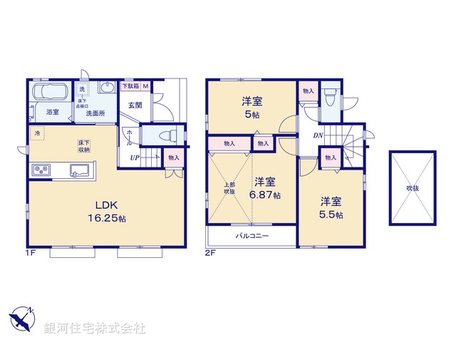 G00373840 千葉県市川市塩焼４丁目 新築一戸建て 6490万円【間取図】