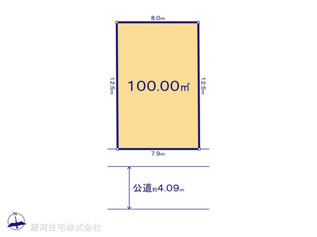 G00373844 埼玉県草加市小山１丁目 土地 2700万円【区画図】