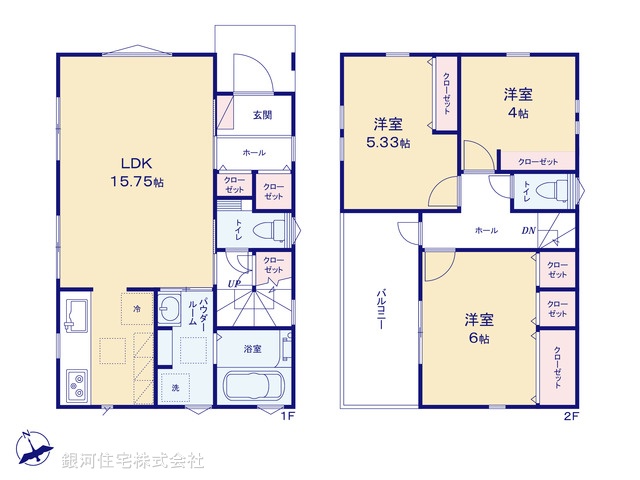 G00373880 埼玉県川越市大字今福 新築一戸建て 2880万円【間取図】