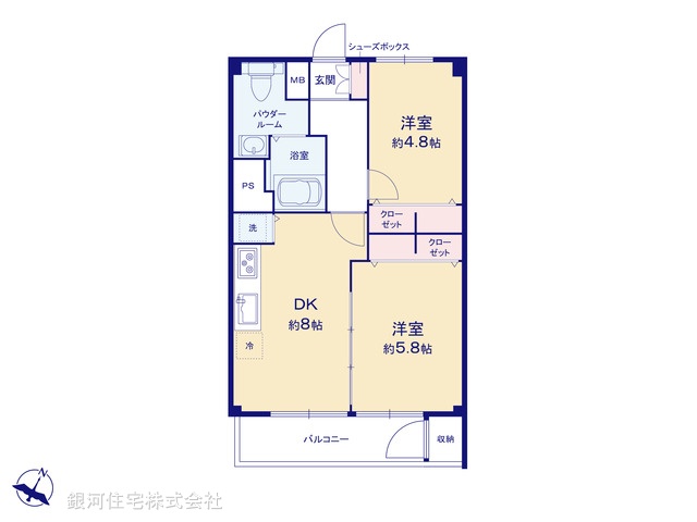 G00373889 東京都板橋区南常盤台１丁目 中古マンション 1999万円【間取図】