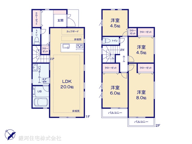 G00373907 神奈川県横浜市鶴見区北寺尾６丁目 新築一戸建て 5680万円【間取図】