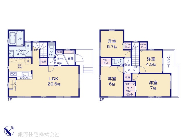 G00373921 東京都稲城市平尾２丁目 新築一戸建て 5999万円【間取図】