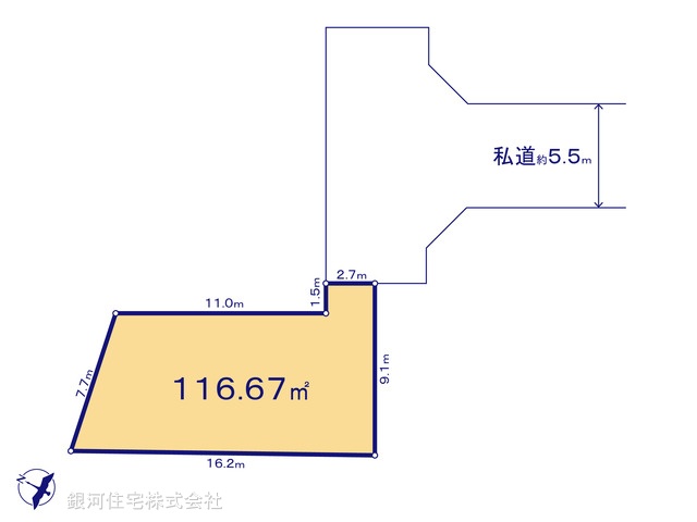 G00373936 神奈川県横浜市戸塚区原宿４丁目 土地 2480万円【区画図】