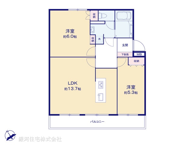 G00373973 東京都板橋区前野町６丁目 中古マンション 2380万円【間取図】