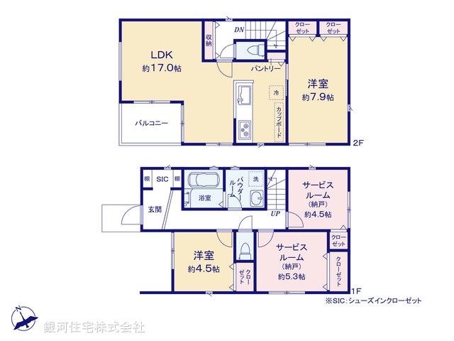 G00373993 神奈川県相模原市南区古淵５丁目 新築一戸建て 4790万円【間取図】