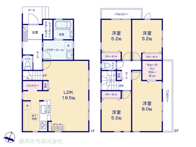 G00374001 神奈川県相模原市南区相模台１丁目 新築一戸建て 4899万円【間取図】
