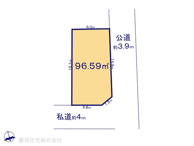 G00374014 千葉県船橋市二宮２丁目 土地 2680万円【区画図】