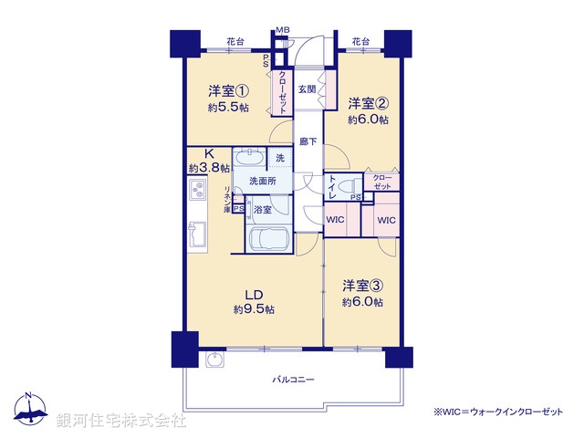 G00374022 東京都府中市幸町３丁目 中古マンション 5180万円【間取図】