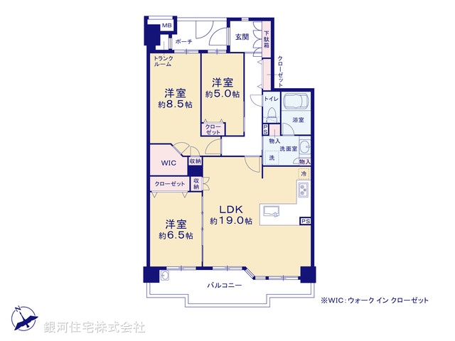 G00374646 神奈川県川崎市川崎区小田７丁目 中古マンション 5380万円【間取図】