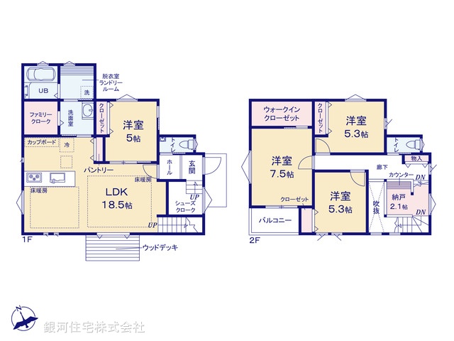 G00374660 千葉県印旛郡酒々井町東酒々井２丁目 新築一戸建て 3980万円【間取図】