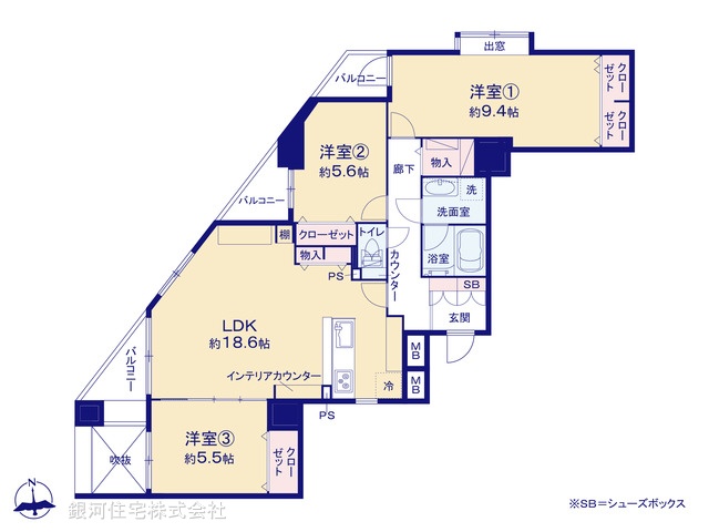 G00374688 東京都江戸川区南葛西２丁目 中古マンション 5999万円【間取図】