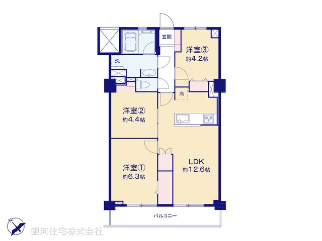 G00374918 埼玉県戸田市下前２丁目 中古マンション 2690万円【間取図】