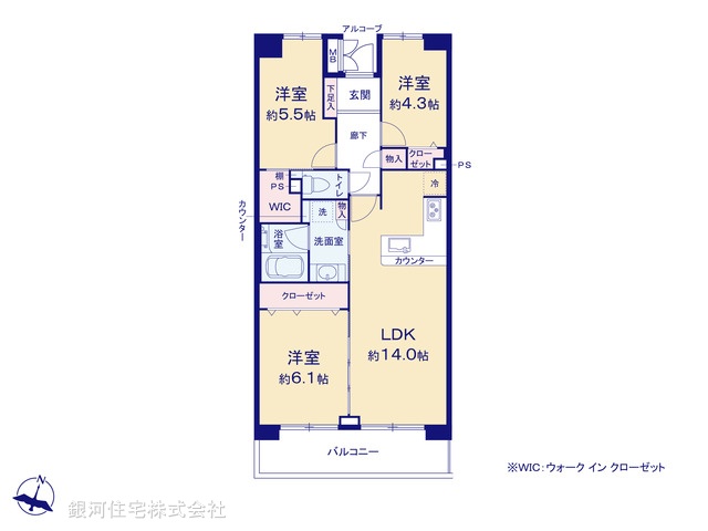 G00374929 千葉県市川市原木１丁目 中古マンション 3199万円【間取図】