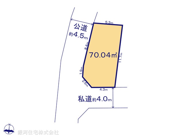 G00375101 東京都足立区本木南町 土地 3450万円【区画図】
