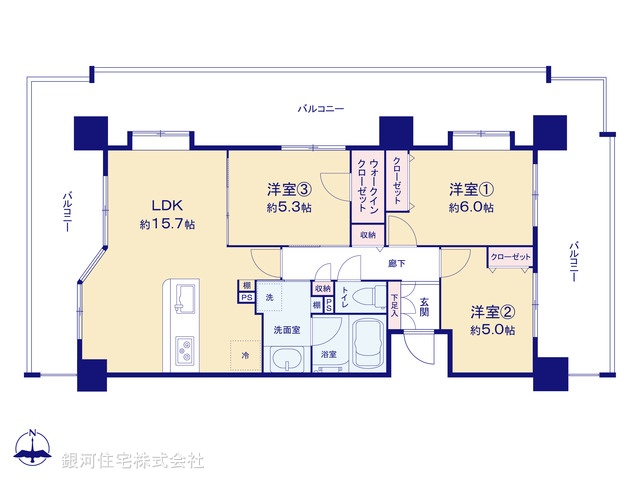 G00375192 東京都東大和市桜が丘２丁目 中古マンション 4790万円【間取図】