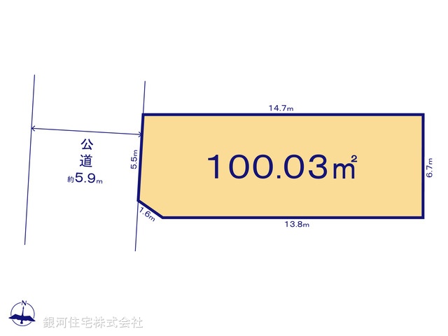 G00375197 埼玉県八潮市八潮７丁目 土地 2900万円【区画図】