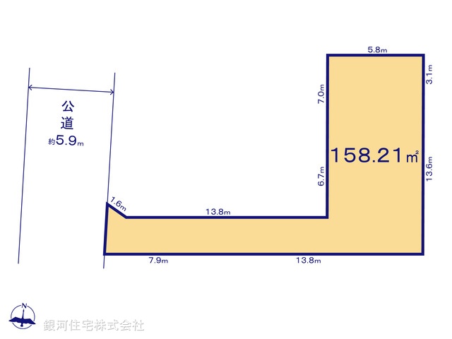 G00375198 埼玉県八潮市八潮７丁目 土地 2665万円【区画図】