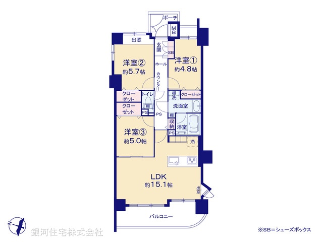 G00375356 東京都板橋区成増４丁目 中古マンション 5780万円【間取図】