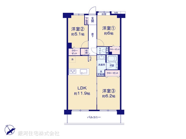 G00375421 千葉県松戸市五香南１丁目 中古マンション 2880万円【間取図】