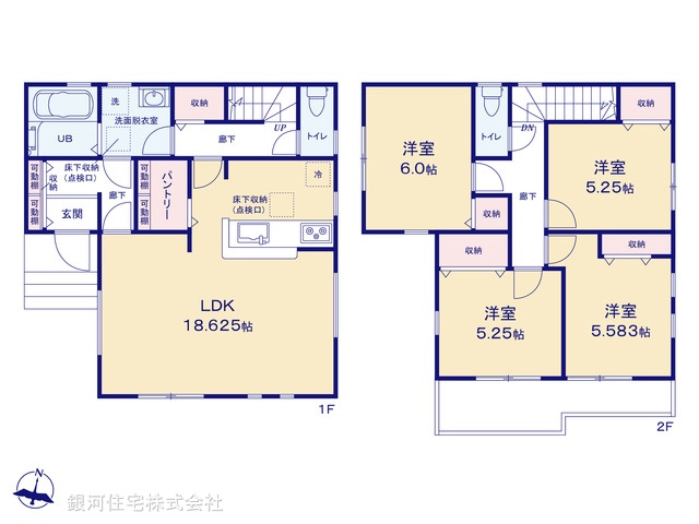 G00375424 埼玉県越谷市大字弥十郎 新築一戸建て 3490万円【間取図】
