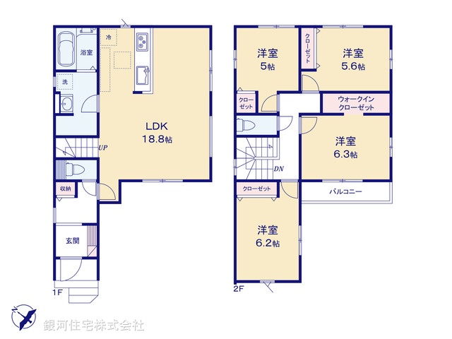 G00375456 埼玉県川越市大字南田島 新築一戸建て 3599万円【間取図】
