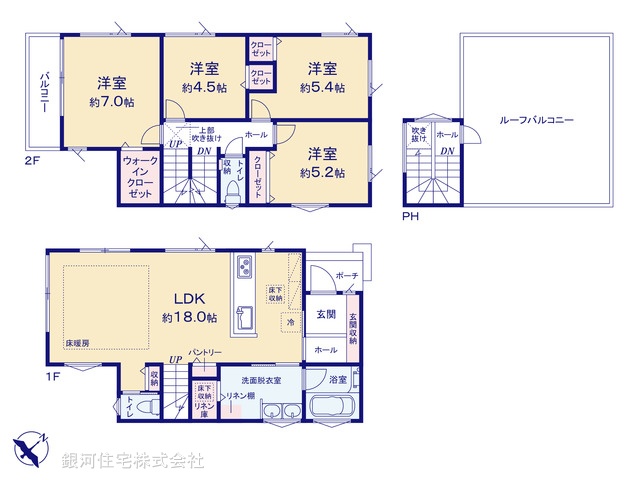 G00375483 神奈川県横浜市旭区万騎が原 新築一戸建て 6390万円【間取図】