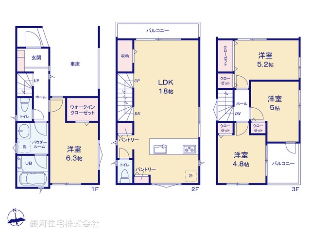 G00375590 神奈川県横浜市泉区上飯田町 新築一戸建て 4180万円【間取図】