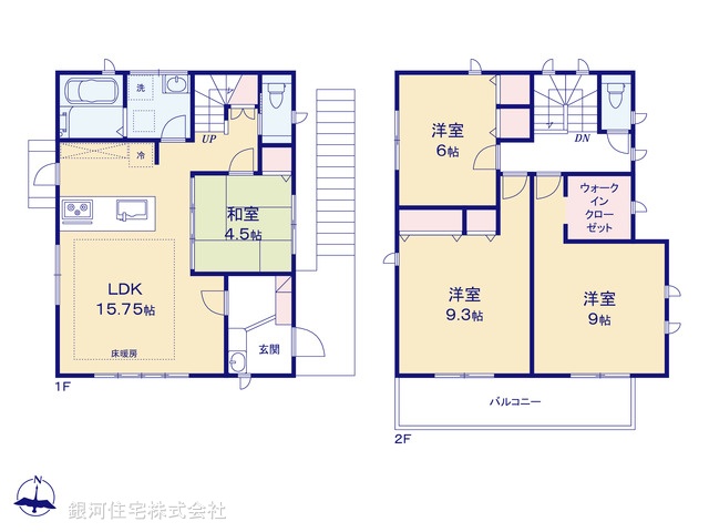 G00375593 神奈川県横浜市戸塚区戸塚町 新築一戸建て 6980万円【間取図】
