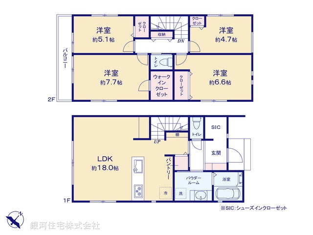 G00375594 神奈川県横浜市保土ヶ谷区仏向町 新築一戸建て 4980万円【間取図】