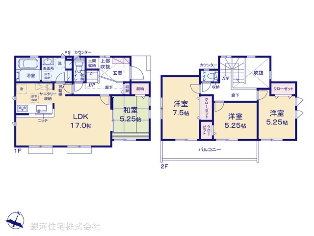 G00375669 千葉県船橋市西習志野２丁目 新築一戸建て 5790万円【間取図】