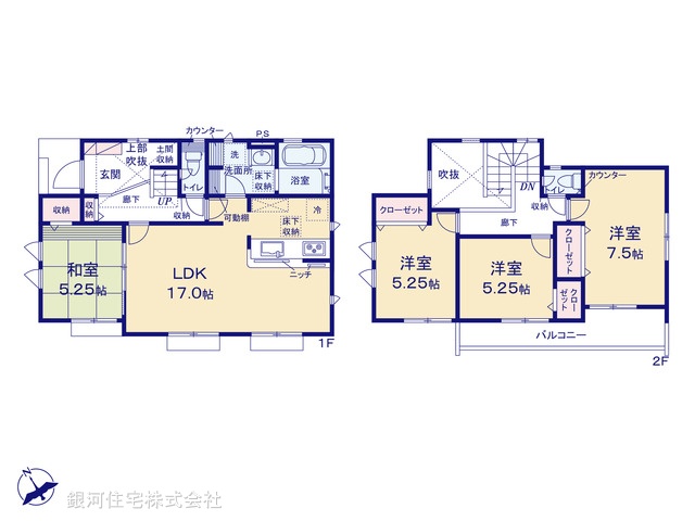 G00375670 千葉県船橋市古和釜町 新築一戸建て 3790万円【間取図】