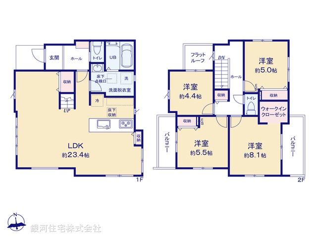 G00375677 神奈川県伊勢原市伊勢原３丁目 新築一戸建て 4799万円【間取図】