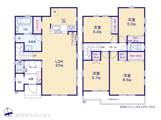 G00375701 東京都八王子市館町 新築一戸建て 3899万円【間取図】
