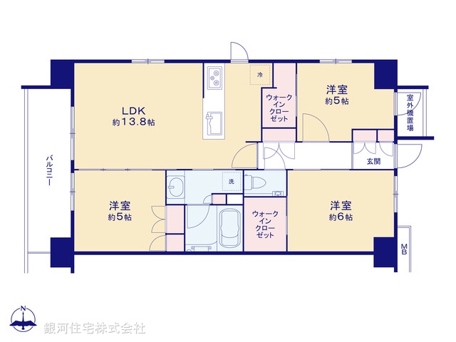 G00375702 神奈川県相模原市中央区淵野辺２丁目 中古マンション 4280万円【間取図】