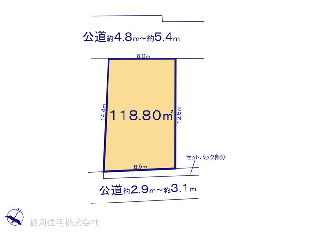 G00375763 千葉県野田市宮崎 土地 1590万円【区画図】