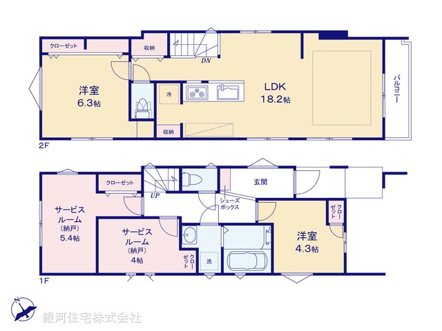 G00375788 千葉県市川市南八幡５丁目 新築一戸建て 7499万円【間取図】