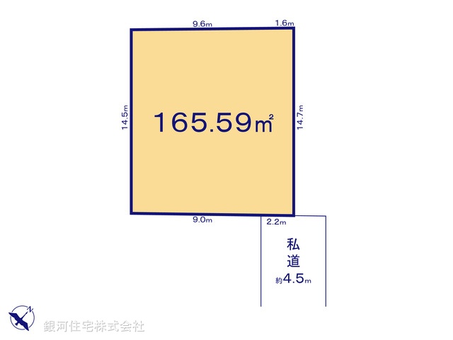 G00375800 神奈川県相模原市中央区上溝 土地 1780万円【区画図】