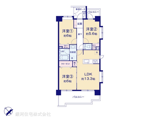 G00375805 神奈川県相模原市南区相模台２丁目 中古マンション 3399万円【間取図】