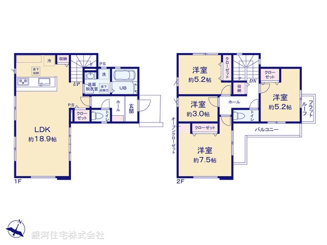 G00375807 東京都八王子市西寺方町 新築一戸建て 3398万円【間取図】