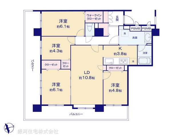 G00375821 埼玉県蕨市南町４丁目 中古マンション 3180万円【間取図】