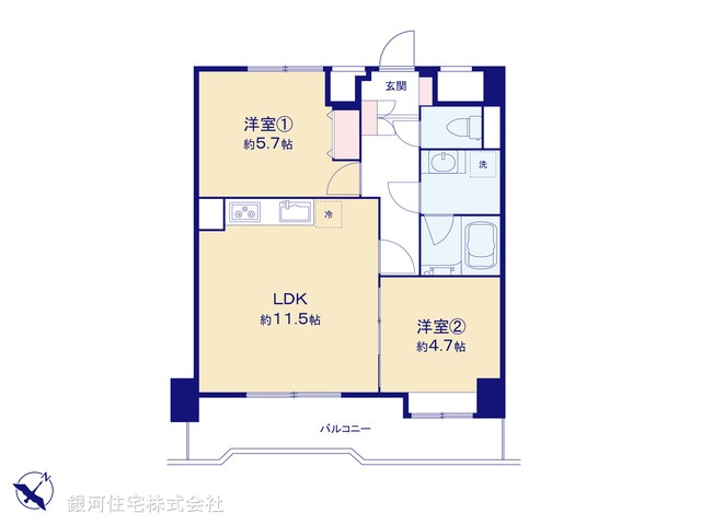 G00375950 神奈川県横須賀市米が浜通２丁目 中古マンション 2698万円【間取図】