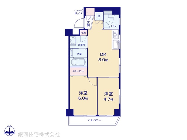 G00375982 東京都江東区東砂８丁目 中古マンション 2880万円【間取図】