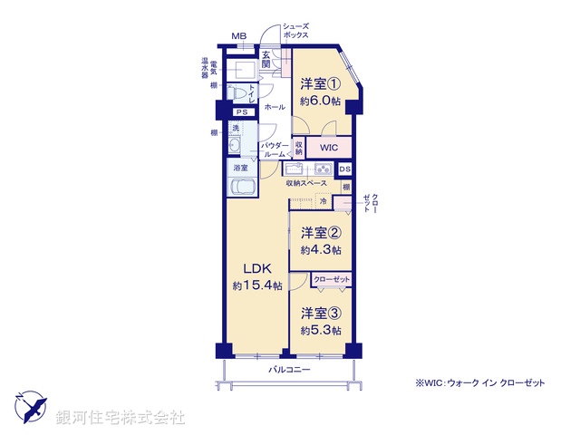 G00375986 神奈川県川崎市中原区宮内４丁目 中古マンション 3998万円【間取図】