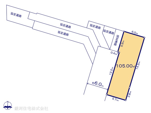 G00376026 埼玉県春日部市一ノ割４丁目 土地 2290万円【区画図】