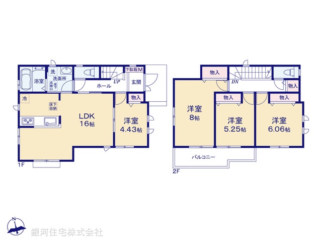 G00376051 東京都八王子市上壱分方町 新築一戸建て 3390万円【間取図】