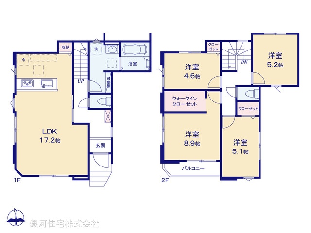 G00376178 埼玉県所沢市大字下安松 新築一戸建て 3998万円【間取図】