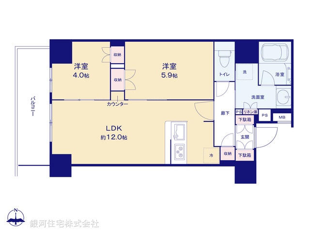 G00376191 東京都荒川区東尾久１丁目 中古マンション 6280万円【間取図】